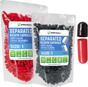 XPRS Nutra 大小 1 Gelatin 分离的卡普尔- 1000 个空卡普尔- 空卡普尔 分离成 Bags- 空卡普尔用于 DIY 补充填充(黑色/红色)