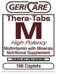 1163913 PT# 621-13 Thera-Tabs M 多维塔明多矿片 由Geri-Care制药公司制造的成人100/Bt