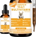 15 in 1 Multivitamin for Dogs - Dog Multivitamin Liquid Support Joint, Gut & Immune Health - Canine Digestion, Heart, Skin & Coat Health - Vitamin Supplements for Puppy - Bacon Flavor