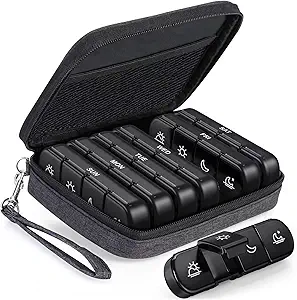 PULIV 每周药丸组织者 4 Times a Day with a Business Stylish Bag, Portable Pill Box 7 Day with 28 Competments for Men, Remove Pill Showers to store Vitamin, Medication, Fish Oil, Supplements 互联网档案馆的存檔,存档日期2014-03-02. 每周药丸组织者 4 Times 日用商务风格的袋,便携式药丸盒 7日用28个男子比较器,可移动药丸处理器以储存维生素,药品,鱼油, 补充品