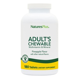 NaturesPlus 成人烹调多维特敏 - 180 蔬菜片 - 菠萝火焰 - 天然全食综合健康补充,能源 - 葡萄糖无糖 - 180 服务