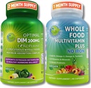 Vegan 多系统支持 CoQ10, Omega-3, Probiotics & Turmeric - 最佳DIM 200mg 与 BioPerine & Cruciferous 蔬菜 & 全食 多维塔明 Plus(无铁) 供男女使用 – 清洁标签