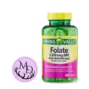 普通春谷Folate 1 333 mcg DFE, Folic Acid 800 mcg, 400 平板 - 饮食补充, 妇女健康促进,代谢和心脏支持 - Bundle with + 粘贴 Dri 存储器