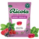 Ricola Berry Medley喉咙滴水,45个伯爵,美味的喉咙救济和护理,口腔麻醉,自然火焰
