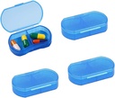 2PCS Pill case for Purse Small 4PCS Pill 组织者 便携式旅行每日 Pill 容器 AM & PM 迷你药盒 维他命,鱼油,补充持有者