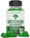 亚特兰蒂斯营养超绿色(Supergreens Gummys) - 每日绿色超食品补充品,配有菠菜,布罗科利,莫林加,甜菜根,芹菜,绿茶,和Acai 豁免支持 - 天然Raspberry Flavor, 60 cmt