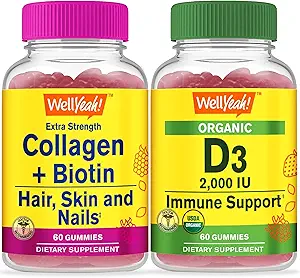 (原始内容存档于2018-07-21). Wellyeah Collagen+Biotin + 有机维生素D3, Gummys Bundle - Great Tasting, Vitamin Supplement, Gluten Free, GMO Free, Chewwable Gummy (英语).
