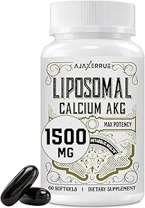 Liposomal Calcium AKG 补编 1500 MG(Alpha-Ketoglutaric Acid), 高吸收, 更有效于 AAKG, Ca AKG 长寿, 年龄防御, 细胞能, 元件函数, 240软胶