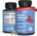 血压支持补充剂 — Natural Hawthorn, Hibiscus, Garlic & Olive Leaf — 心脏健康与循环支持 — B12, B6 — Vegan, Non-GMO — 90 Caps (3-Month Supply)