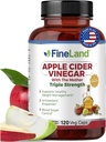FineLand Apple 苹果苹果酒 葡萄酒 葡萄糖 配有"母亲与亲生素" – 120 Veggie Capsules – 每杯1600mg Eq. – 消化剂,Detox & Gut Health Supports – Non-GMO, 100% Vegan Made in USA