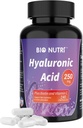 BIO NUTRI Hyaluronic酸补充物250mg |240 Capsules,配有Biotin 5000mcg & Vitamin C 25mg - 皮肤,头发和联合3 in1支持