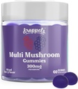 Droppels 多蘑菇口香糖 维冈、佩丁和Non-GMO Maitake、Shiitake、Turkish Tail、Chaga、Reishi和Lion's Mane Supplement QQ Mixed Berries Flavor, 60 Counter
