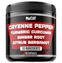 Cayenne Pepper 配有Turmeric Curcumin根、Ginger根、Citrus Bergamot & More -- -- 消化性健康、免疫系统、心脏健康和联合健康 -- -- 90卡普勒