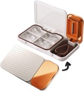 MURRI & MURRDI 配有 Pill Splitter Cutter 的药剂组织者,4 Purse Pocket、 Pill Vitamin Dispenser Holder, White 的比较小便携式药品案例