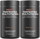 密码 男人日报 多种维生素 – 25+ 基本维生素和矿物,有机全食,抗生素,Omega-3,锌,维生素 A, B, C, D, E & K, 2 Pack