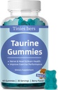 Taurine Gummys 1000mg,成人和孩子无糖,20种氨基酸中的1种,Boost Immune,Nerve,认知,心脏,眼部健康,锻炼性能,抗衰老,Gluten Free,非转基因生物,Vegan,Pectin,60