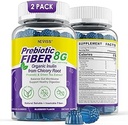 用于成人的Fiber Gummys 8g(胰岛素,Psyllium Husk,FOS More),配有Probiotics,绿茶提取,糖无植物纤维补充剂用于消化健康,常规,非GMO,Vegan,120Cts