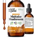 野生和有机 Maitake 蘑菇液滴 - 液态蘑菇支持补充剂 - Maitake 抽取丁丁 - Vegan, 糖和无酒精 - 2 fl oz