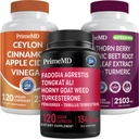 锡兰肉桂(1pk)、Fadogia Tongkat Ali(1pk)和Nitric Oxide(1pk)补充剂 -- -- 心脏、能量、男性福祉、和免疫支持 -- -- 非GMO、Vegan、Gluten-Free