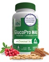 Health Thru 营养 GlucoPro Max - 1500mg Berberine,Chrominex + Chromium, 1000mg 肉桂 → Vegan, Non-GMO, Gluten Free → 90 包装