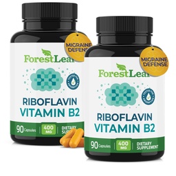 维生素B2 Riboflavin 400mg - 能量,皮肤和细胞健康补充 - 神经系统支持 - 维生素B2 Vit B - 非GMO & Gluten Free - B2 维生素400mg 蔬菜卡普尔, 90 Count 2-Pack