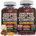 新AGE蘑菇雄狮的马内补品Gummys - 认知与免疫支持综合蘑菇补充品,与Reishi, Cordyceps - 120 Counter