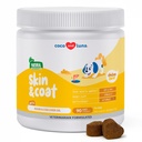 Omega 3 Fish Oil for Dogs - Skin & Coat 配有 Cod Liver Oil, Algae, EPA & DHA Fatty Acids for Dog Shedding, Itch Relief, Hot Spots, 皮肤过敏,联合和心脏支持 - 90 Soft Chews