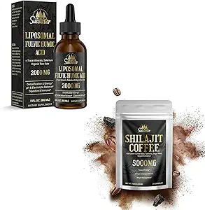 液体利波索马尔·富尔维奇胡米酸补充剂 & 5000MG Shilajit Coffee for Focus, Energy
