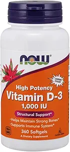 维生素D-3 1000 IU(高潜力) - 360 现在的软胶