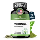 女性和男性纯莫林加Capsules 120 绿色抗氧化剂天然超级食品伯爵 Maringa Oleifera 补充 支持Immune, Skin & Gut Health