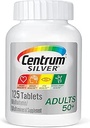 Centrum Silver Multivitamin for 成人50 Plus, Multivitamin/多minar 配有维生素D3,B维生素,钙和抗氧化剂,Gluten Free,N-GMO 配料 - 125 Counter