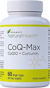 CoQ10 Max 高吸附补充剂 Turmeric Crucumin - 100 mg Capsules - Vegan - 心脏健康,能量,Mitochondria, 抗氧化剂加CavacurminTM, HydroQsorb®Coenzyme