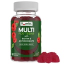 YumVs 少年多维他明 配有生物素和抗氧化剂-Raspberry Flavor - 毛皮钉支持 - Kosher 少年男女维生素 12-17 - 少年Gummy 多维他明(60计)