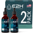 E2H 肝脏支持补充剂 牛奶酸盐 - 肝脏健康配方 - Artichoke 提取剂 Dandelion Root, Chanca Piedra, 和更多 - 吸附液配方(2瓶)