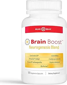 Brain Boost Capsules 配有 Curcumin, Cordyceps, Hericium, 锡兰肉桂, Puride Shilajit 和 Ashwagandha 30 服务