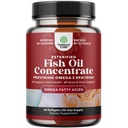 Omega 3 鱼油补充剂 - EPA DHA 鱼油 Omega 3 配有 Immune boster 脑维生素的辅助剂 - 每架用于Mood Boost 肝脏支持和 PMS 救济支持的Burpless 2000 mg
