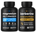 NutraChamps 完整 Bone 和 Metabolic 支持: 锌镁 D3 和 Berberine Duo