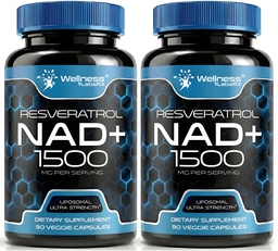 健康LABSRX NAD补编,1500mg - Liposomal NAD+ 补充Resveratrol,NAD Plus促进 - 支持细胞健康,Stamina与健康老化 - 超强卡普勒斯,美国制造 - 2包