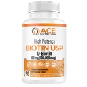 高概率生物素 USP(D-Biotin 100 000 mcg) - 高级生物素、有机水稻面粉、蔬菜毛、皮肤和麦林健康,美国制造(100 mg/90 Capsules)