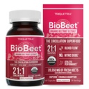 BioBeet® 最大强嘴根盖 - 21:1 集中注意力,每种作用衍生自28,350毫克有机贝特罗 - 用BioPerine® Black Pepper提取器增强吸收力(60个卡普勒斯)