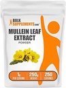 Bulk Assupports.com Mullein 叶片提取 - Verbascum Thapsus, Mullein 补编 - 草药支持 - Gluten Free, 1 g per service, 250g (8.8 oz) (Pack of 1).