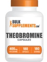 Bulk 补编.com Theobromine Capsules - Theobromine Supplement, Nootropic Supplement, Theobromine 400mg - Brain and Energy Support - Gluten Free, 1 Capsule per service, 180 Capsules (英语).