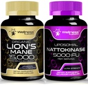 WellNess LABSRX 狮子马恩 配有 Nattokinase Capsules 的 Capsules 补充 Capsules + 装