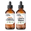 野生和有机Immune蘑菇 Tincture 4 fl oz & Lion's Mane Tincture 4 fl oz