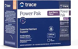 追踪矿物 Power Pak 多维他命和多矿类包 - 电解质支持 - 1200 mg 维生素 C + 70 Acai Berry Flavor - Pa60 cets