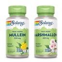 SOLARAY Mullein Leaf 330 mg and Marshmallow Root 480 mg - Wellness Bundle - 用于安慰支持的可溶性纤维中的草药高 - Vegan、N-GMO、实验室验证、60天保证、200/100 Veg Caps