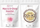 微成份 维生素 D3 10,000iu + K2 200mcg 椰油软胶 & Myo & D-Chiro Inositol Powdle 2 Pack + 基本阳光 维生素 + 女性Inositol 补充品