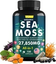 Sea Moss Capsules 综合体 黑种子石油 Aşhwagandha, Burdock Root, Bladderwrack 姜汁维生素多矿补充剂 - 爱尔兰野生海摩斯药丸 高级男女混合剂 (150 Capsules)