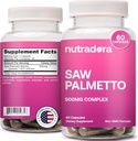 Saw Palmetto for Women - Natural DHT Blocker Hair Growth Pills Made with Organic Saw Palmetto Extract Berries Supports Hormonal Balance & Urinary Health Pure Saw Palmetto for Women Hair Loss| 60 Pills