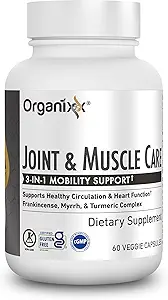 Organix 联合和肌肉护理有机图尔克, 3-in-1 Frankincense, Turmeric 和 Myrrh 联合健康与联合支助 补充体保健 盖, 支持居住, 紧张, 60 盖